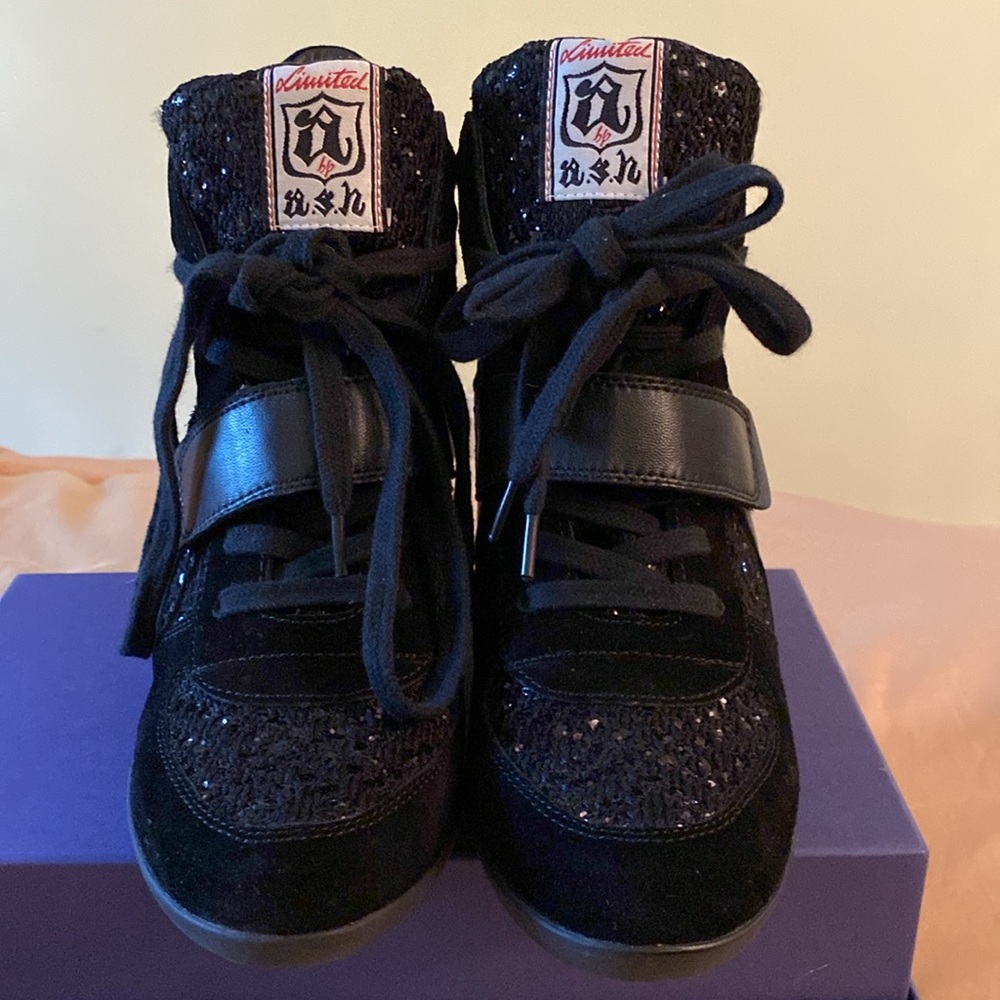 Ash Limited Edition Sparkling Black On Black Shoes Rare Never Used